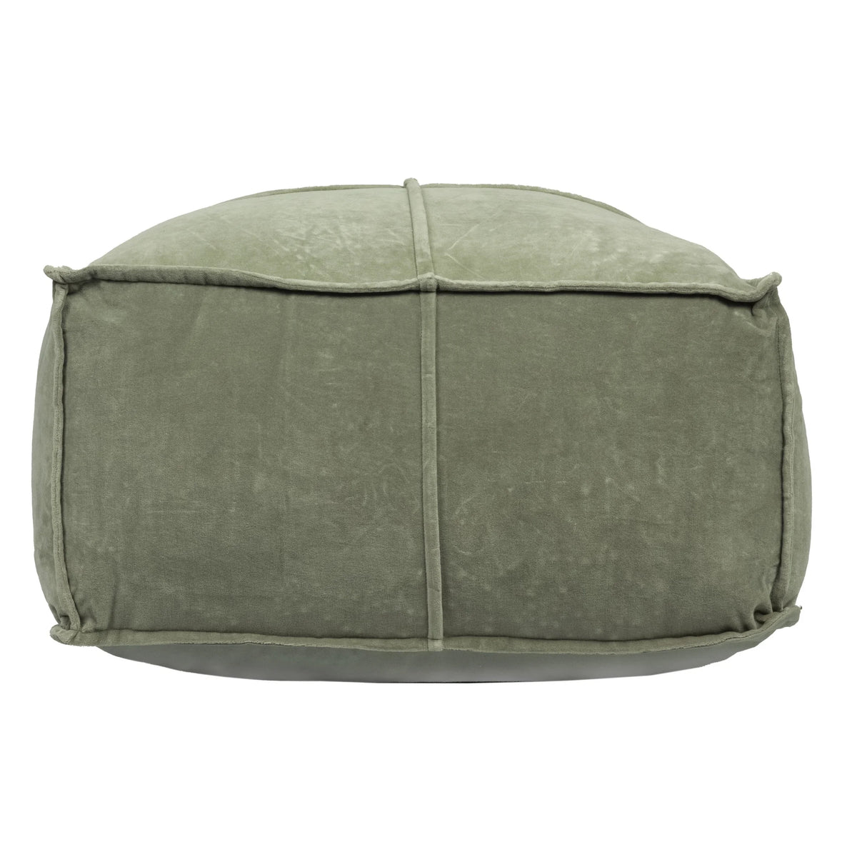 Creative Co-Op Square Cotton Velvet Pouf Seat, Goldenrod Yellow