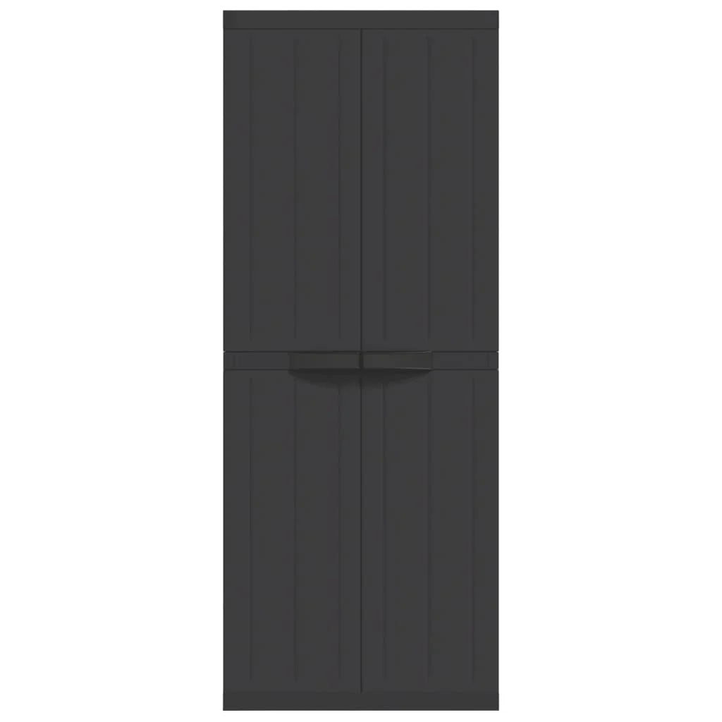 vidaXL Outdoor Storage Cabinet Black 25.6"x14.6"x33.5" PP