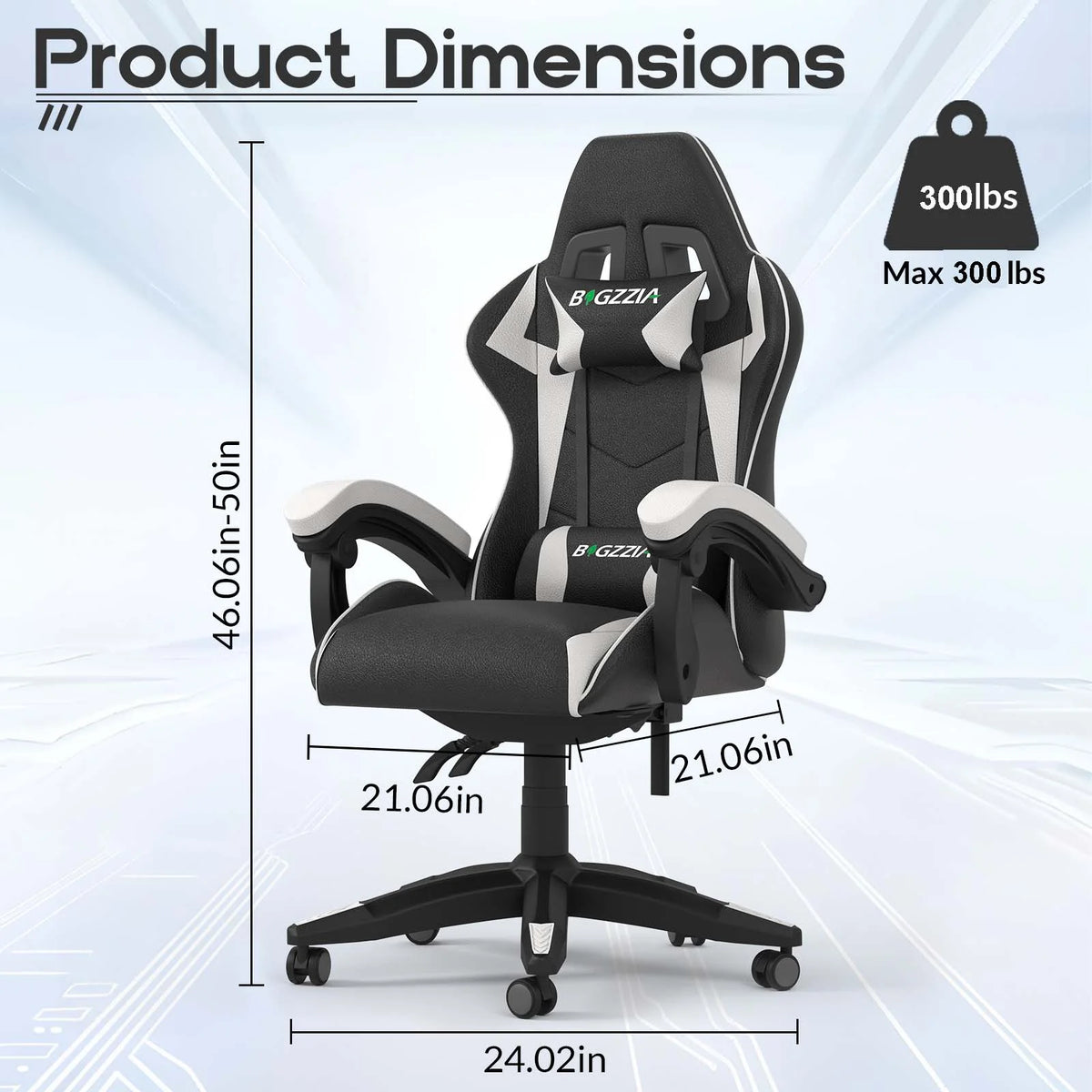 Bigzzia Gaming Chair with Footrest, Gaming Chair for Adult with Headrest and Lumbar Support,Red