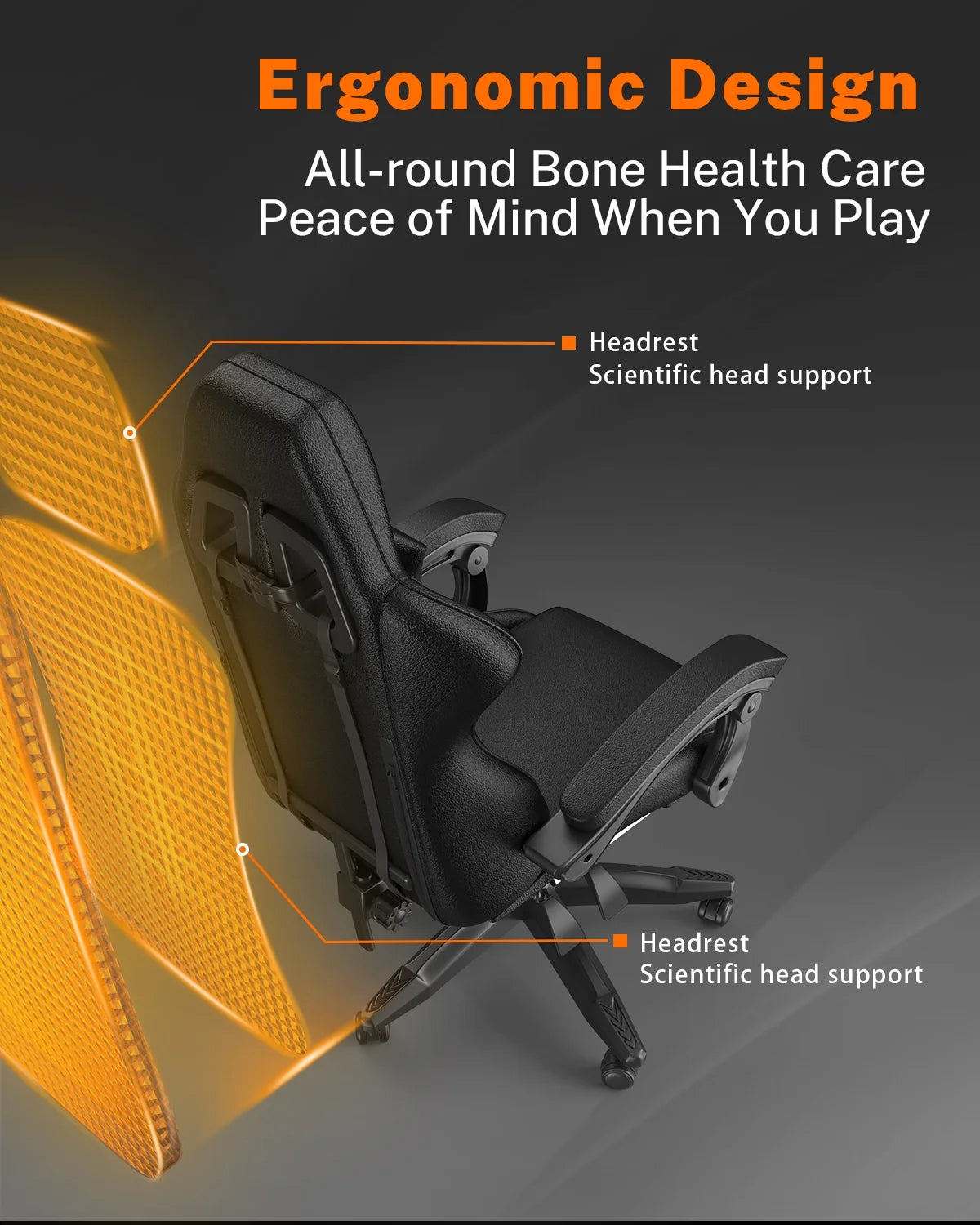 Bigzzia Gaming Chair with Footrest, Gaming Chair for Adult with Headrest and Lumbar Support,Red