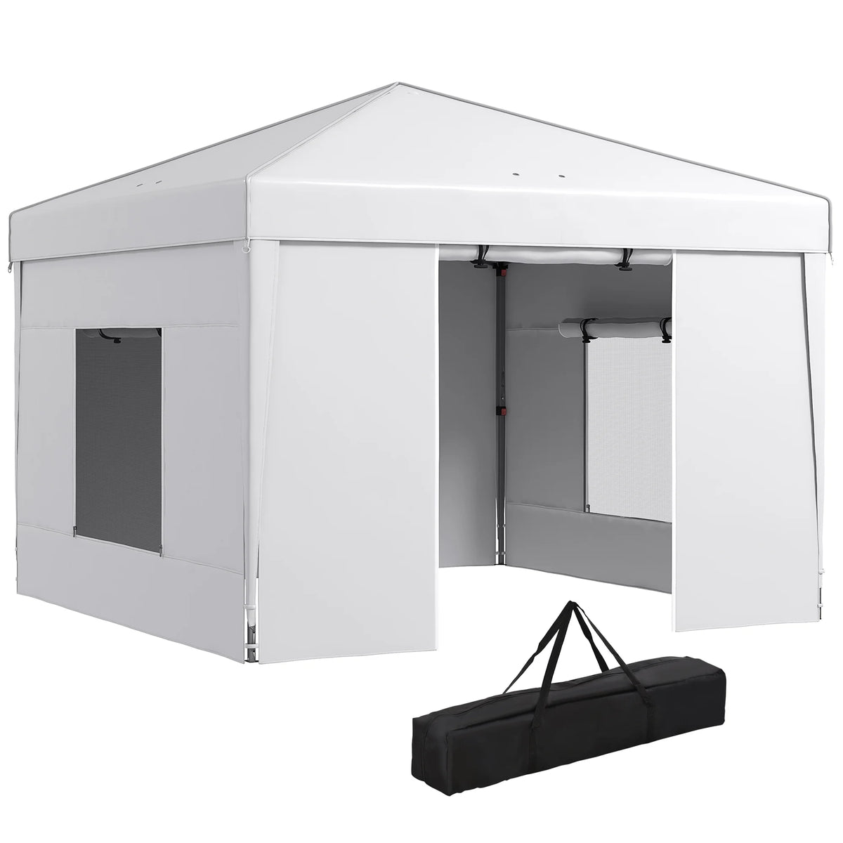 Outsunny 116.25 x 116.25 in Black Pop up Outdoor Canopies, Adjustable Height