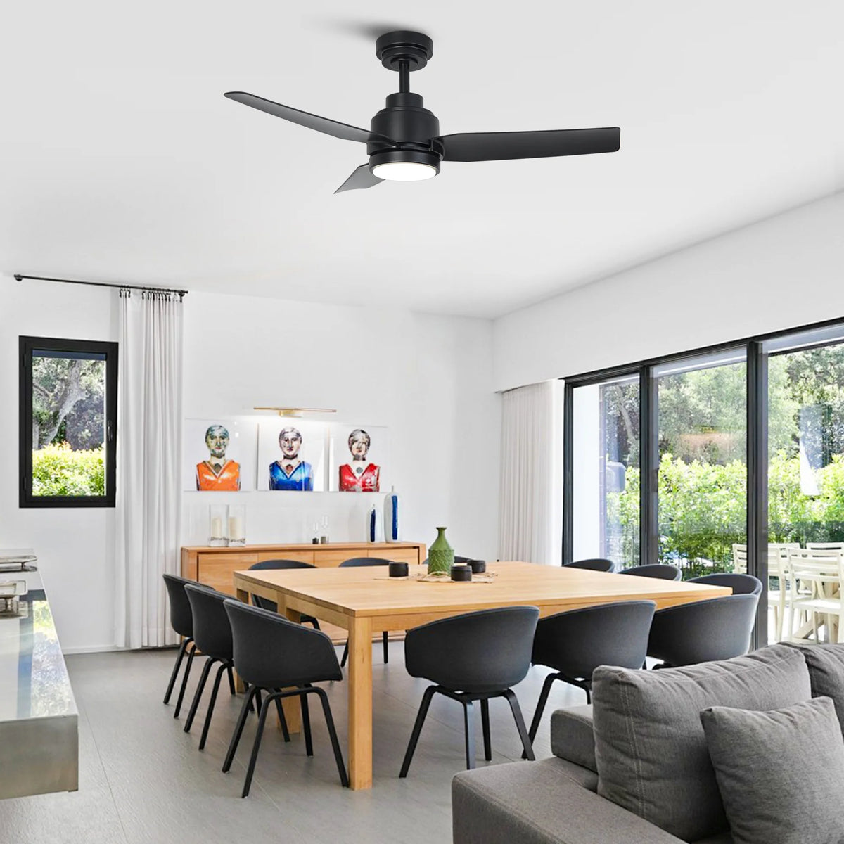 42" Modern Gold Dimmable Ceiling Fan DC Motor Indoor 3-blade LED Ceiling Fan with Remote