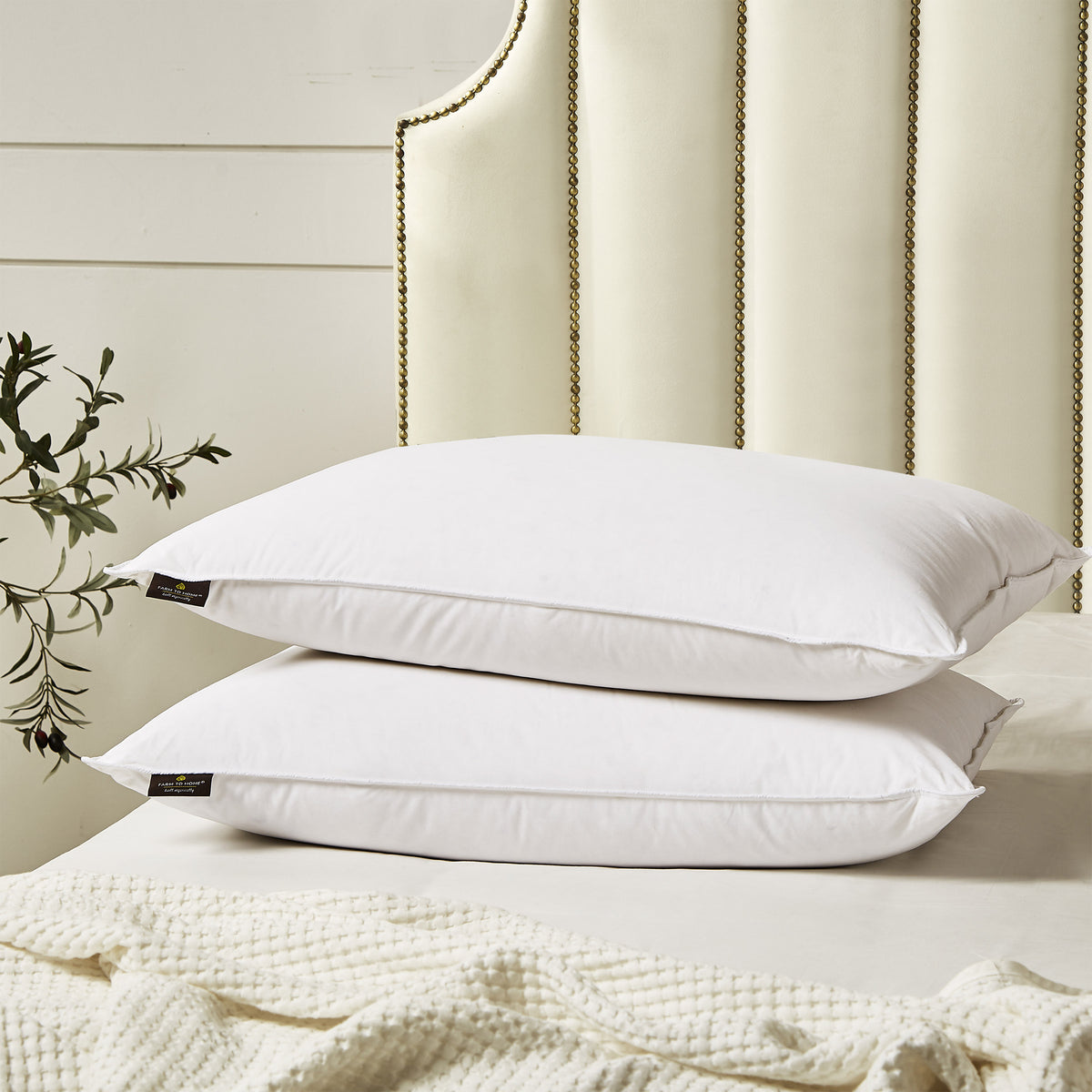 Farm to Home Organic Cotton Down Alternative Pillow, 2-pack