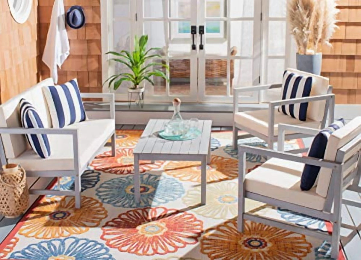 Safavieh Montez 4 Piece Outdoor Set with Accent Pillows