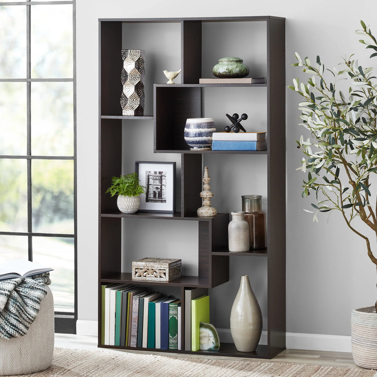 Mainstays Modern 8-Cube Bookcase, White