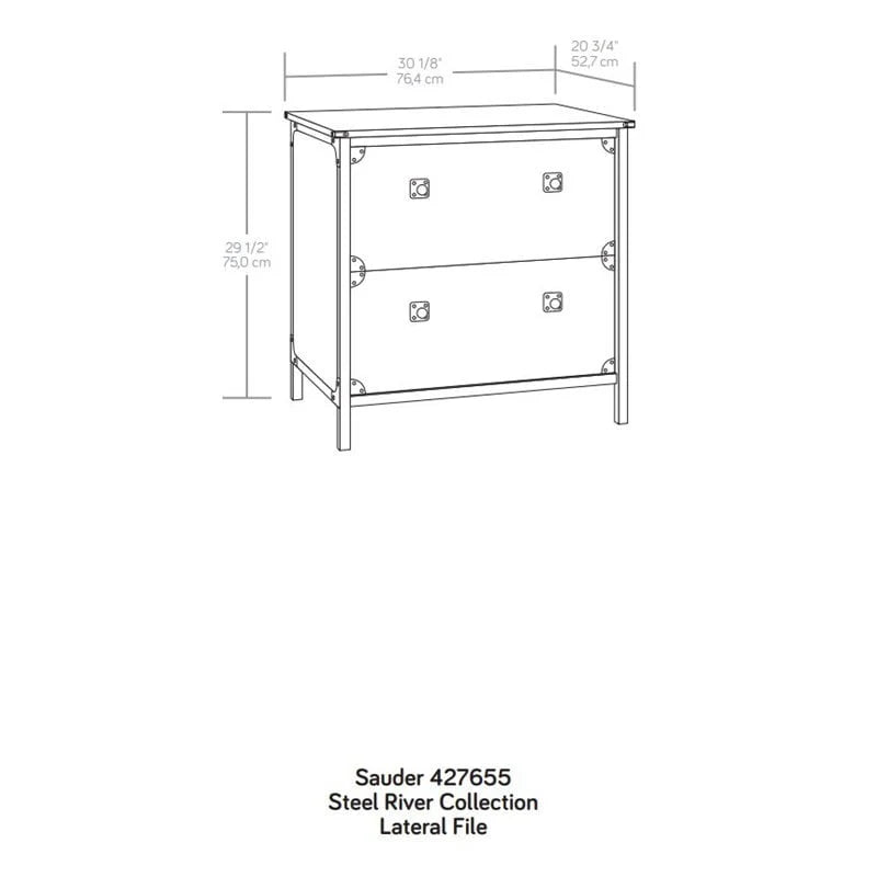 Sauder Steel River 2-Drawer Lateral File Cabinet, Milled Mesquite Finish