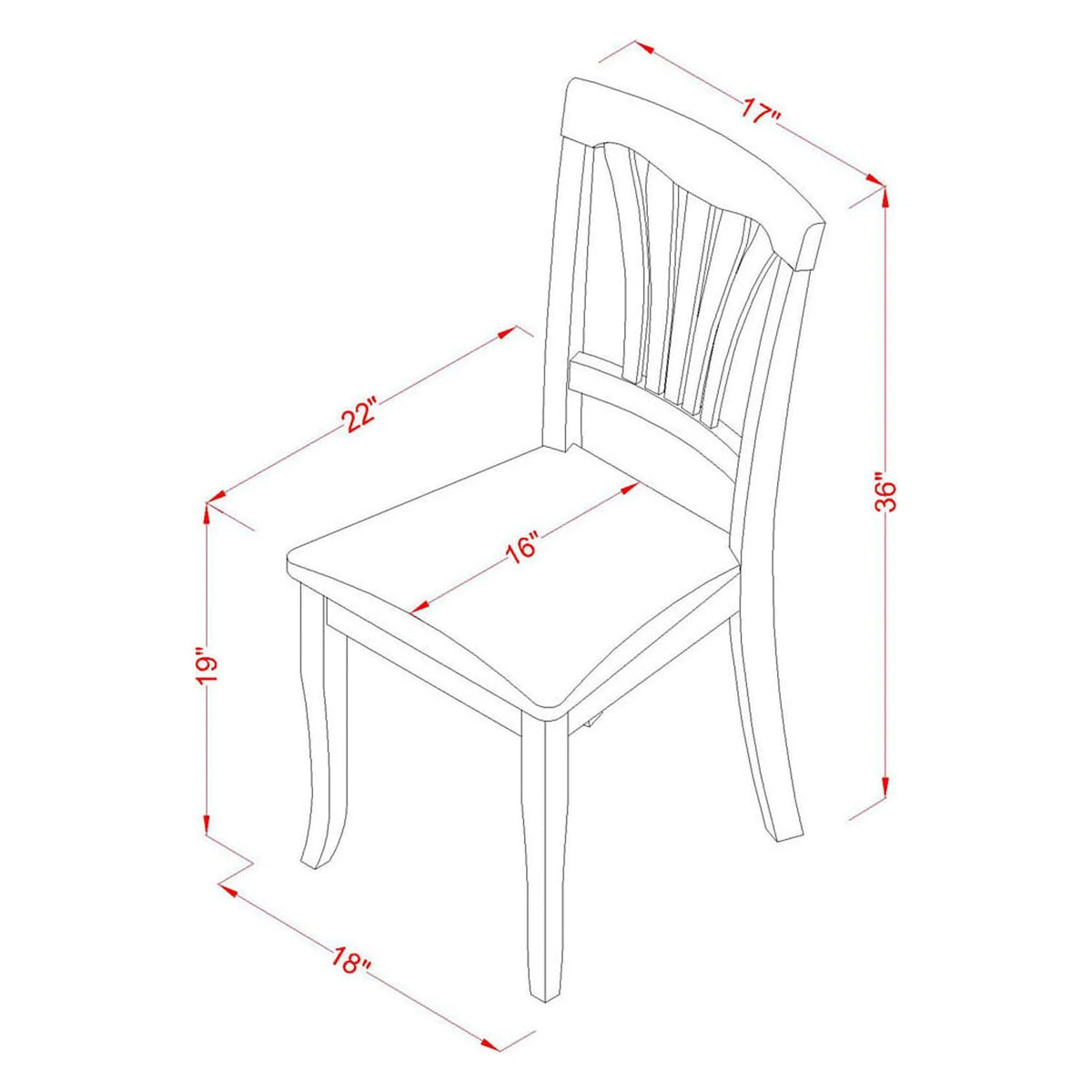 East West Furniture CAAV7-OAK-C Dinette Table & 6 Chairs, Oak