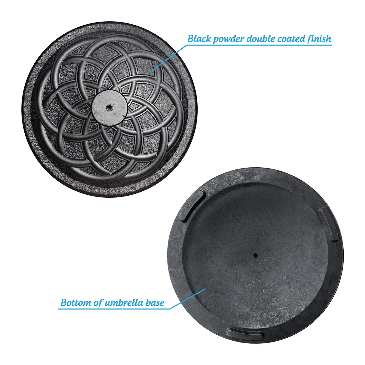 Abble 27lbs Heavy Duty Powder Coated Resin Round Umbrella Base Black