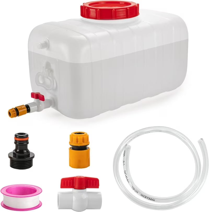 Water Storage Container for Camping, 6.6 Gallon Water Tank with Faucet