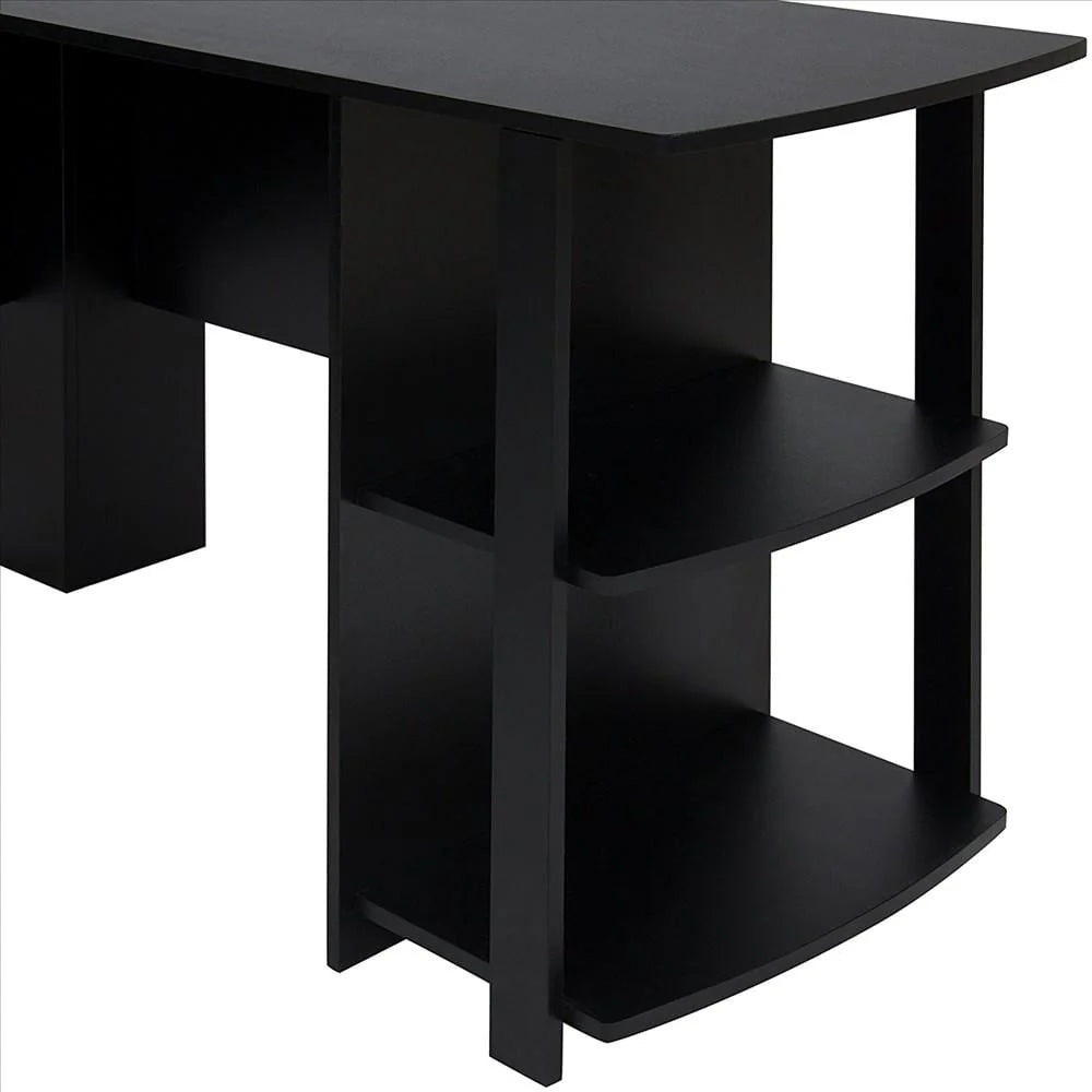 Zimtown L-Shaped Corner Computer Office Desk Furniture,Black