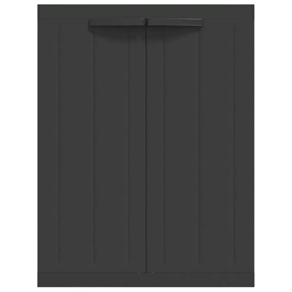 vidaXL Outdoor Storage Cabinet Black 25.6"x14.6"x33.5" PP