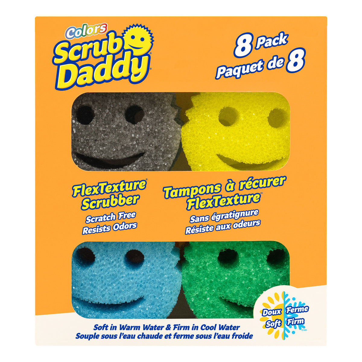 Scrub Daddy Sponges, Colors Variety, 8-count
