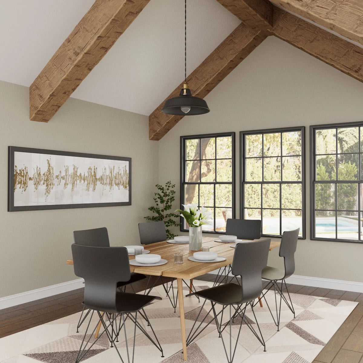 Ekena Millwork 3 1/2"W x 3 1/2"H x 120"L 3-Sided (U-Beam) Reclaimed Axed Cut HeritageTimber Faux Wood Ceiling Beam, Kona Brown