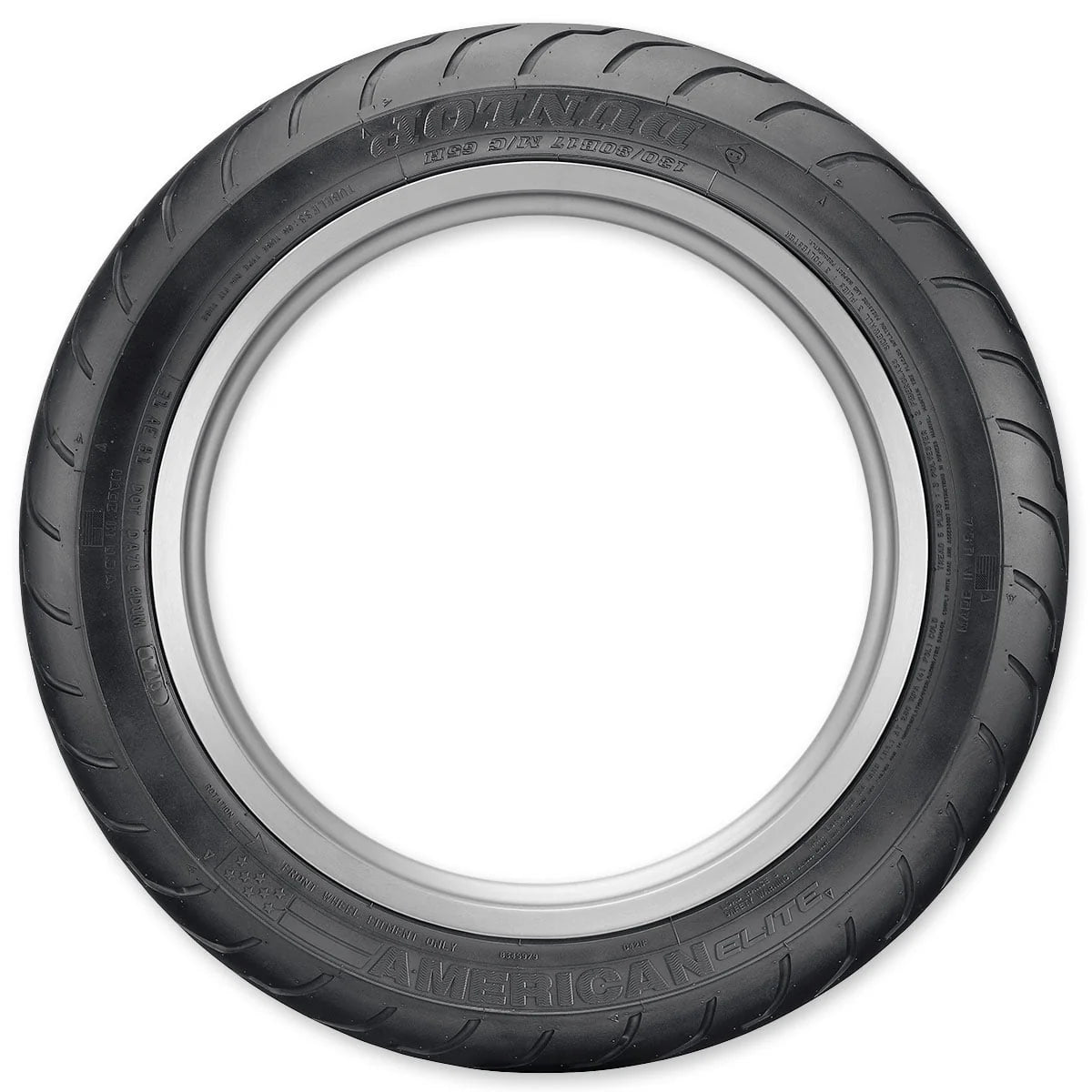 Dunlop American Elite Front Motorcycle Tire 130/80B-17 (65H) Black Wall