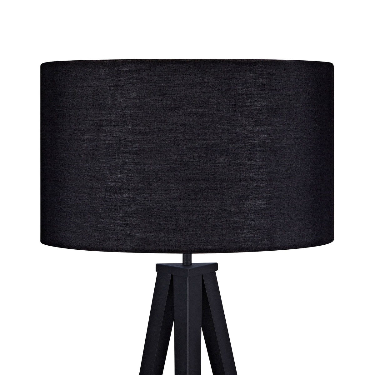 Teamson Home Romanza 60.23" Postmodern Tripod Floor Lamp with Drum Shade, Matte Black