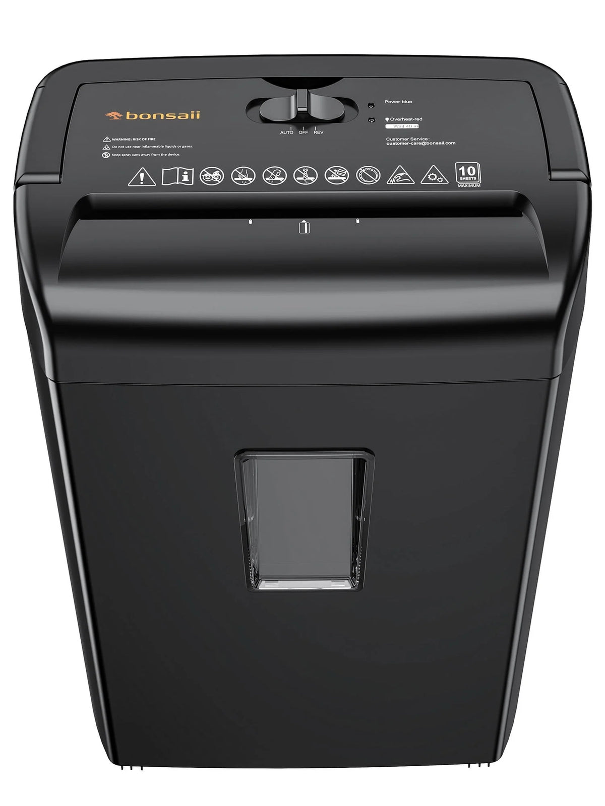 Paper Shredder 10-Sheet Cross Cut Shredder with 5.3 Gallons Wastebasket