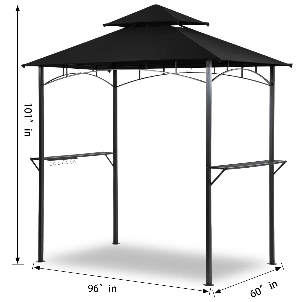 Grezone Outdoor Grill Gazebo Tent BBQ Canopy for Outdoor Grill Shelter BBQ Grill Gazebo Hardtop (L96 x W60 x H101 Inch) Brown