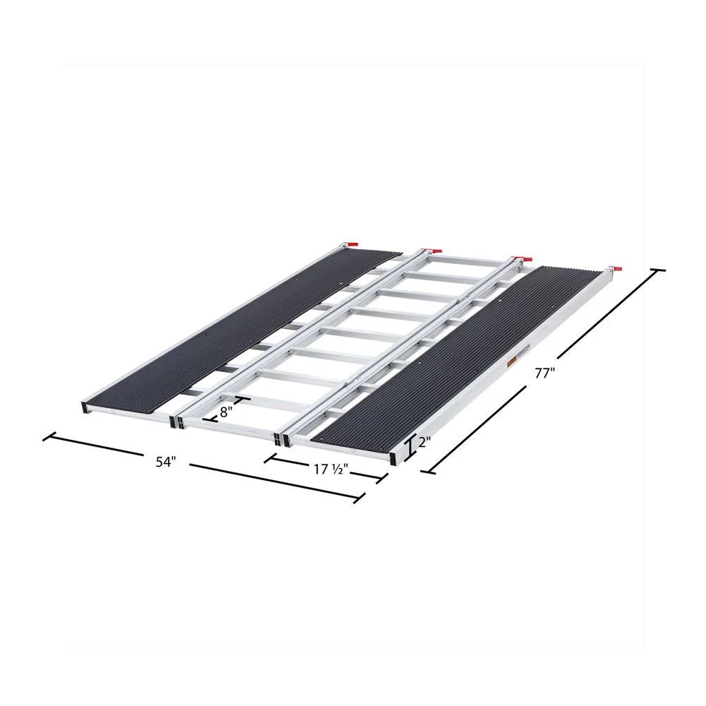 Black Ice SNO-7754-HDXW-EXT-S 6' 5in x 54in Folding Snowmobile Ramp, Extension, Stud Protectors