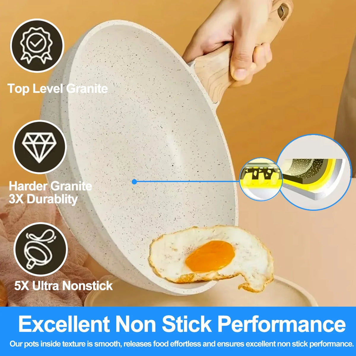 Kitchen Cookware Sets, Nonstick Pots and Pans Set, Induction Cookware, 19 Pcs