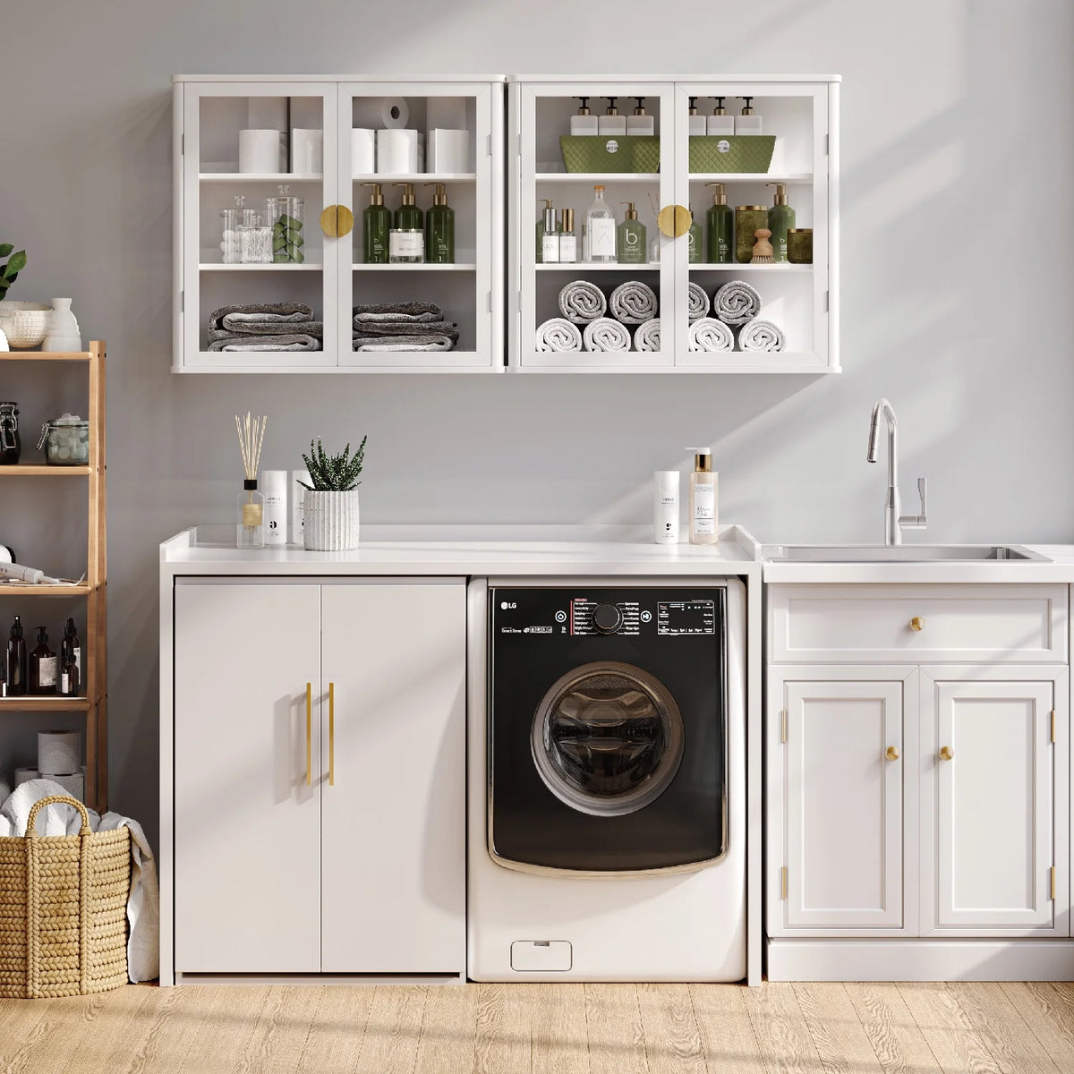 POLIHOME Floating Cabinet with Adjustable Shelves for Kitchen, 28 inches