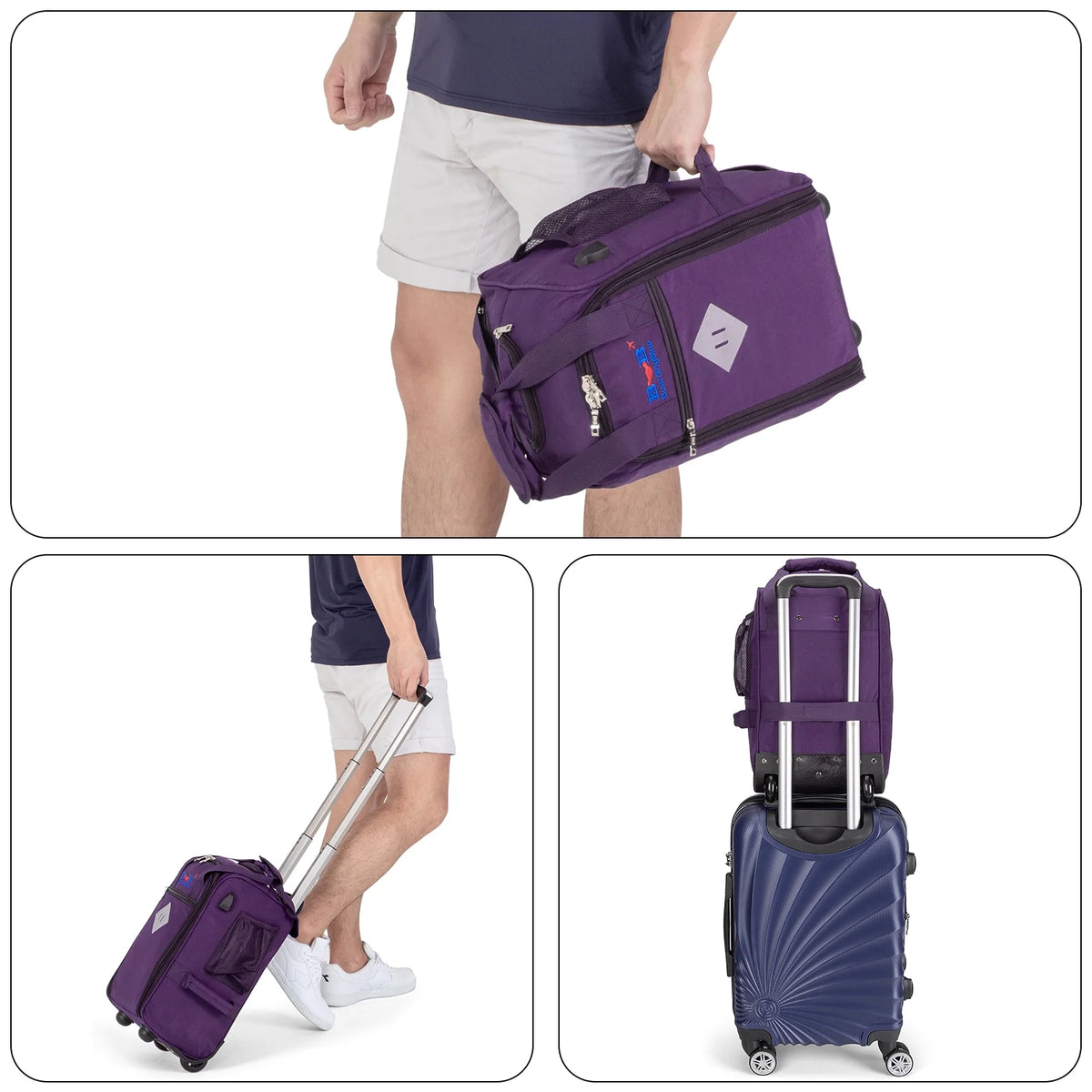 17" Rolling Personal Item Under Seat Duffel for United Airlines