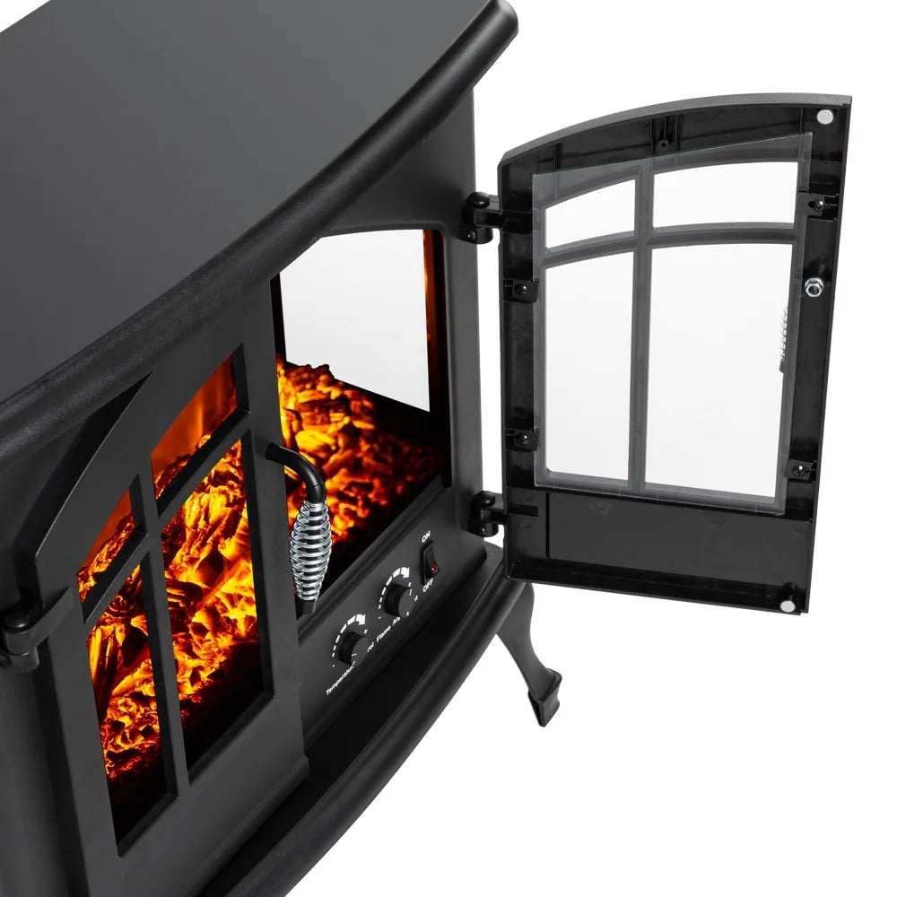 e-Flame USA Jasper Free Standing Electric Fireplace Stove - Red