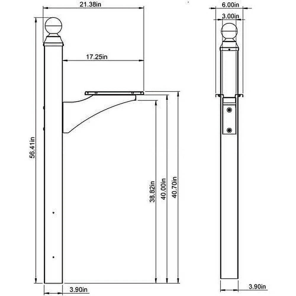 Architectural Mailboxes Landover 4x4 Slip Over Aluminum, Mailbox Post in Venetian Bronze
