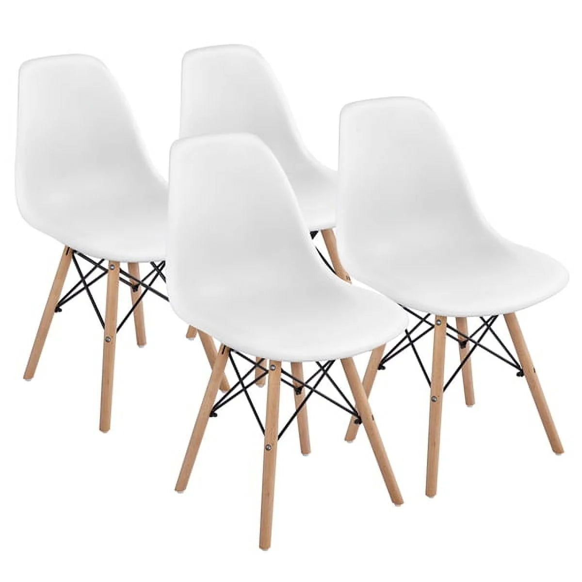 Topeakmart Set of 4 Modern Style Dining Chairs for Kitchen Dining Room, Black