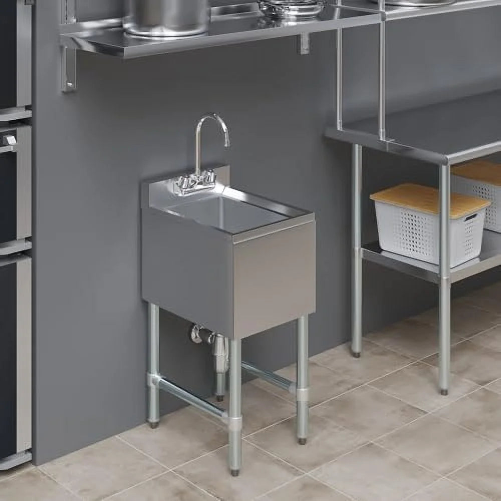 Stainless Steel Single One Compartment Under Bar Sink with Faucet
