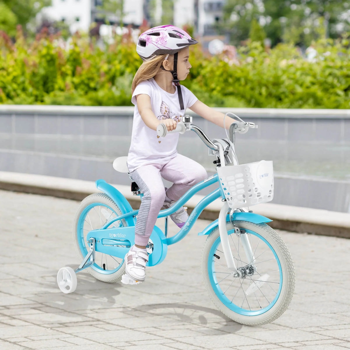 Costway 18'' Kids Bike Toddler Bicycle with Training Wheel Kickstand for 4-8 Years Old Pink