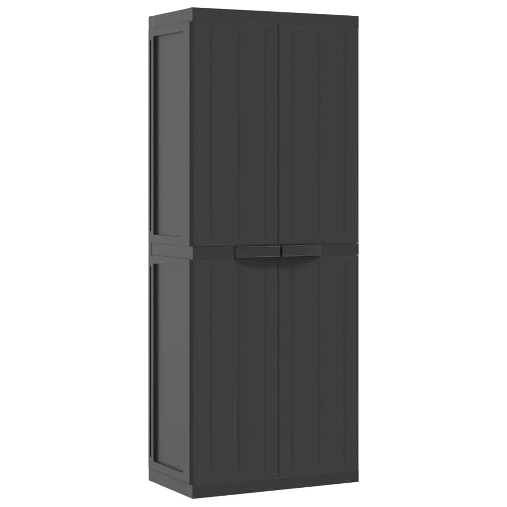 vidaXL Outdoor Storage Cabinet Black 25.6"x14.6"x33.5" PP