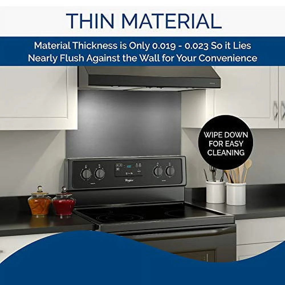 Broan Backsplash Range Hood Wall Shield for Kitchen, Reversible Stainless Steel, 24" x 30"