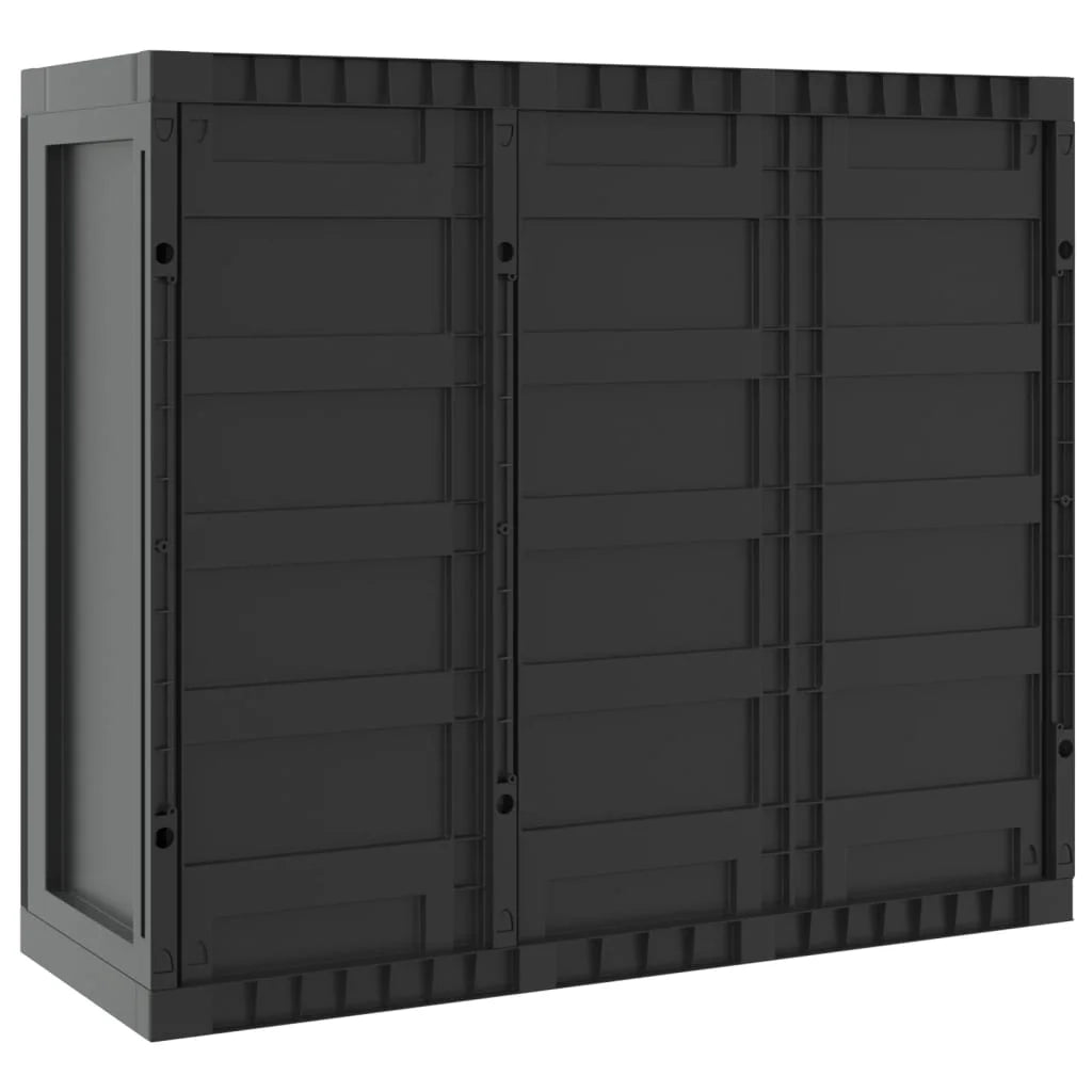 vidaXL Outdoor Storage Cabinet Black 25.6"x14.6"x33.5" PP