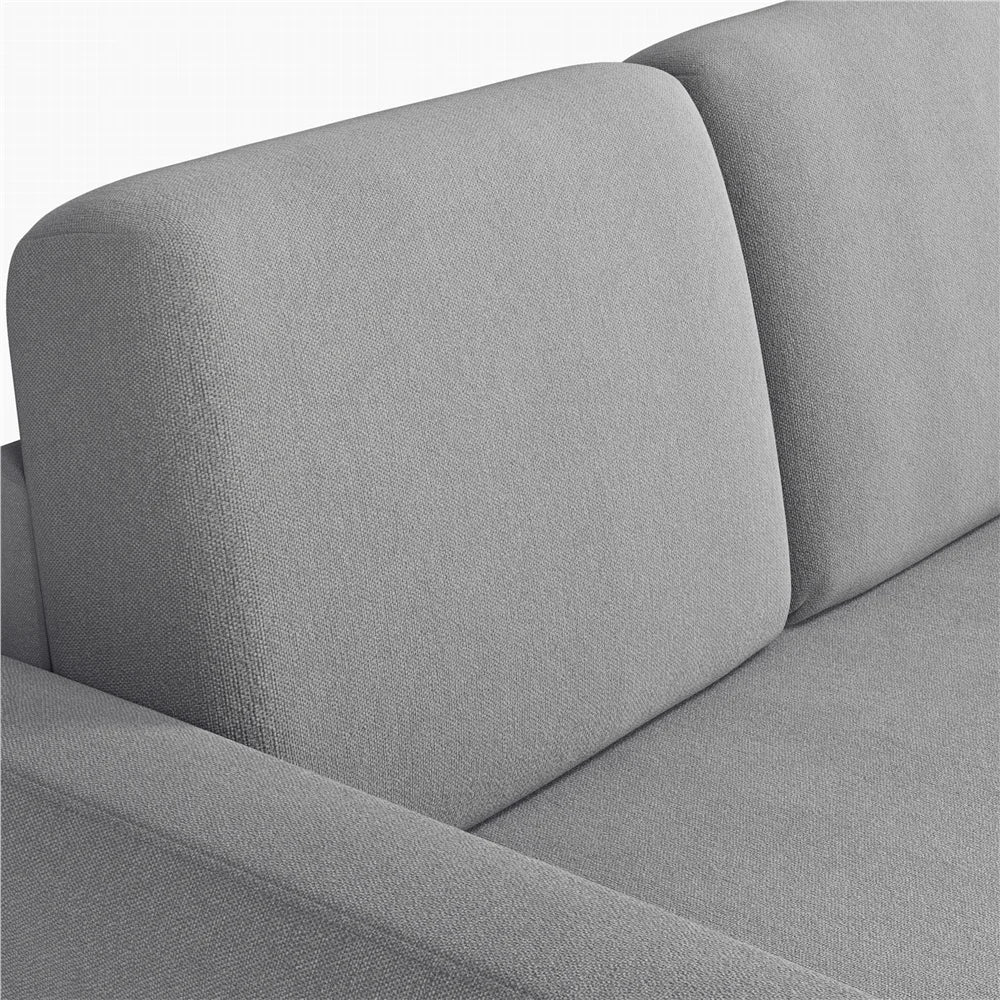 Alden Design Reversible Sectional Sofa with USB & Type-C Ports for Livingroom, Light Gray