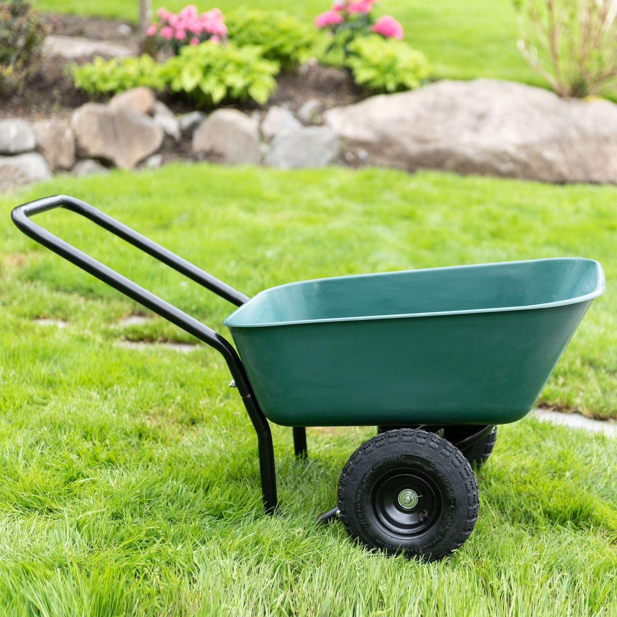 Garden Star Dual-Wheel, Poly Tray Garden Barrow Wheelbarrow