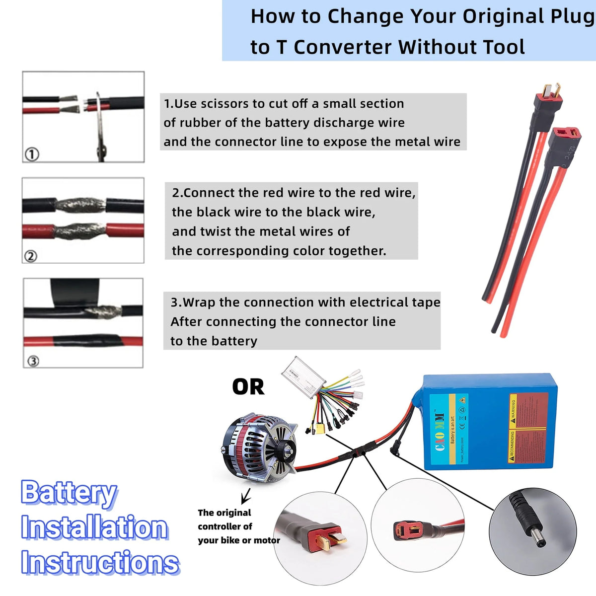 48V 8Ah Lithium Battery 30A BMS 48V Battery with Charger for 750W Electirc Tricycle Motor