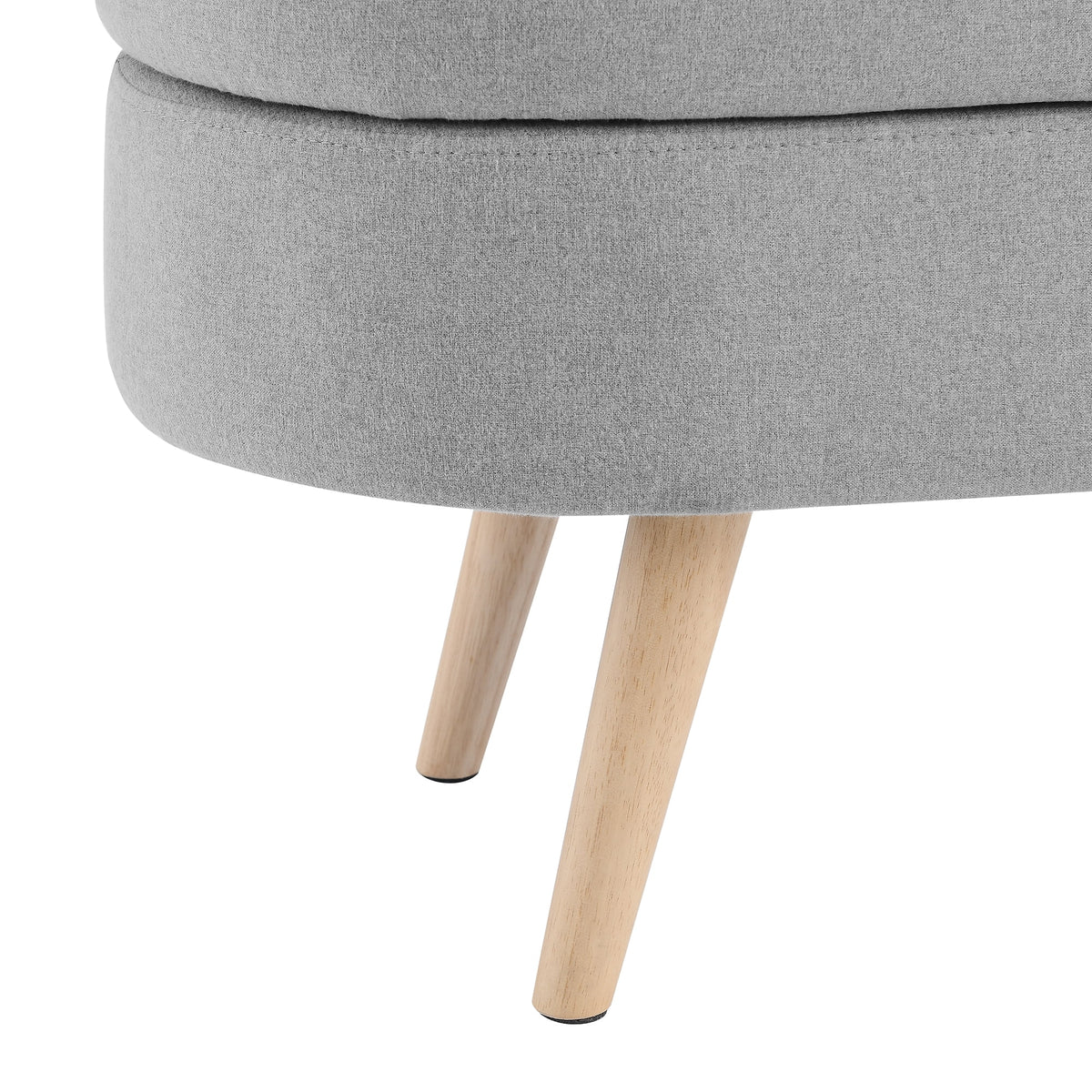 Furniliving Modern Upholstered Button Tufted Storage Ottoman Entryway Bench, Ivory