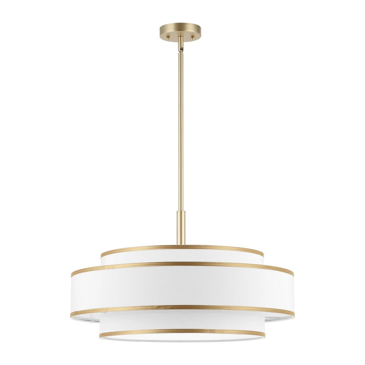 GetLedel 5-Light Double Shaded Dimmable Drum Chandelier Black
