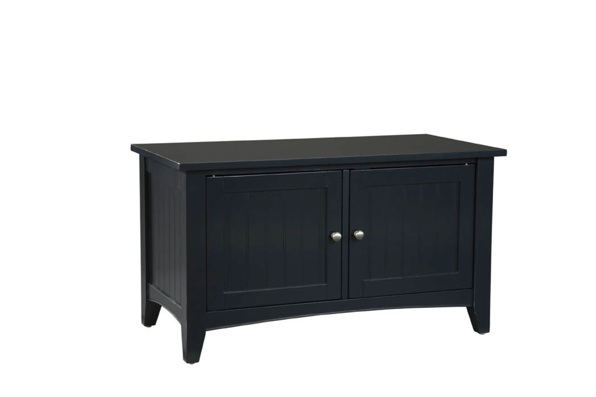 Alaterre Shaker Cottage Storage Bench/Coat Hooks with Tray, Black