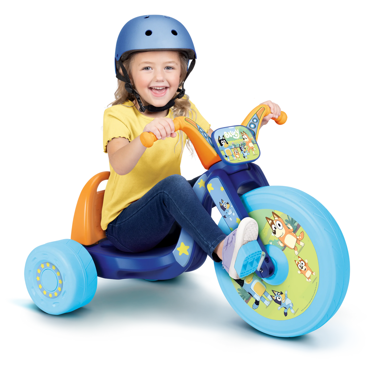 Fly Wheels Bluey Tricycle with 15 inch Front Wheel with Light Child Age 3 to 7 Years