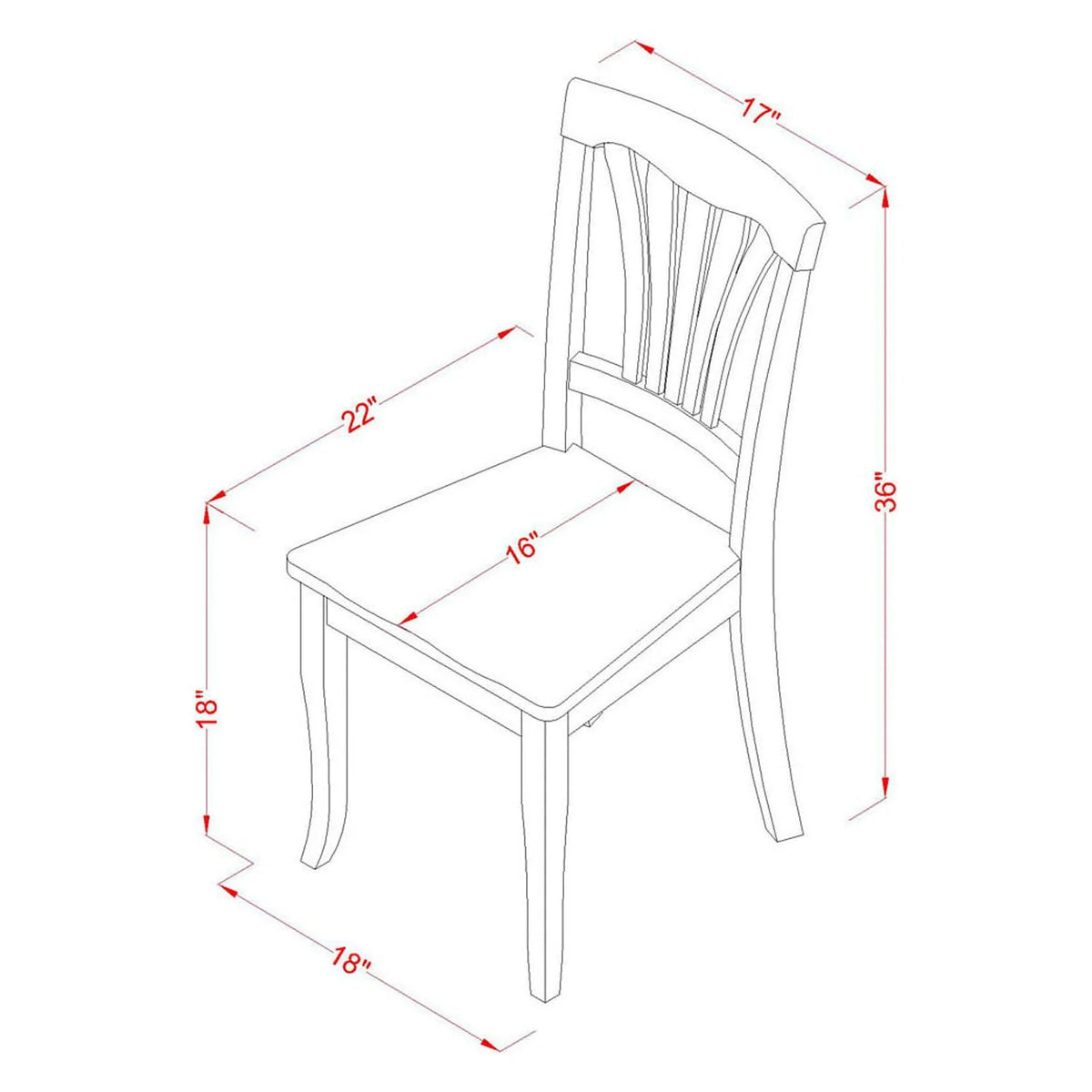 East West Furniture CAAV7-OAK-C Dinette Table & 6 Chairs, Oak