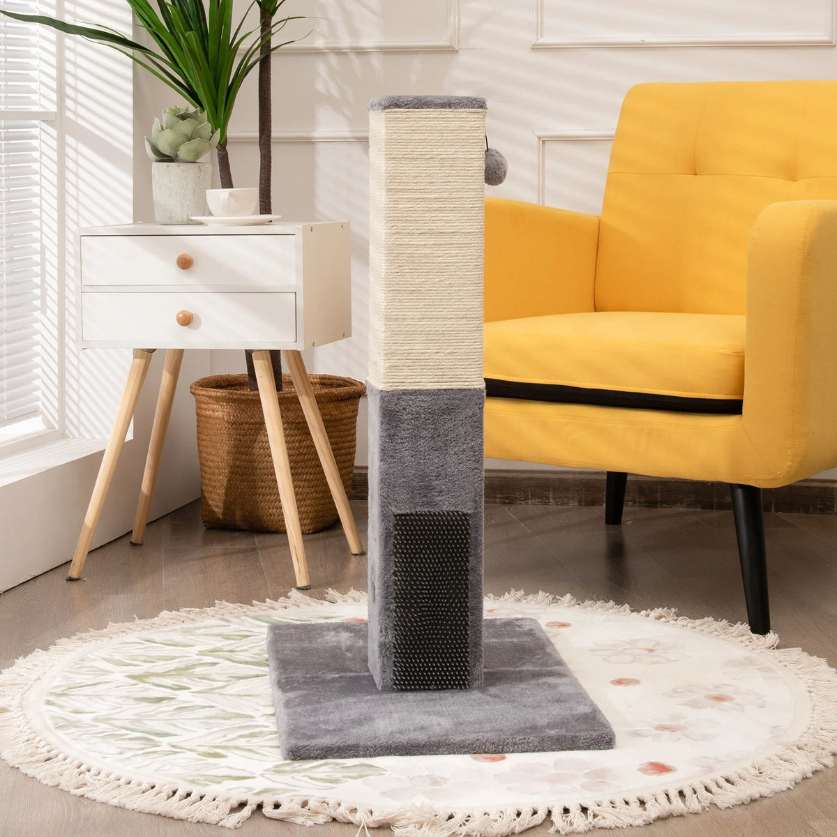Infans 31" Tall Cat Scratching Post Claw Scratcher w/ Sisal Rope & 2 plush Ball