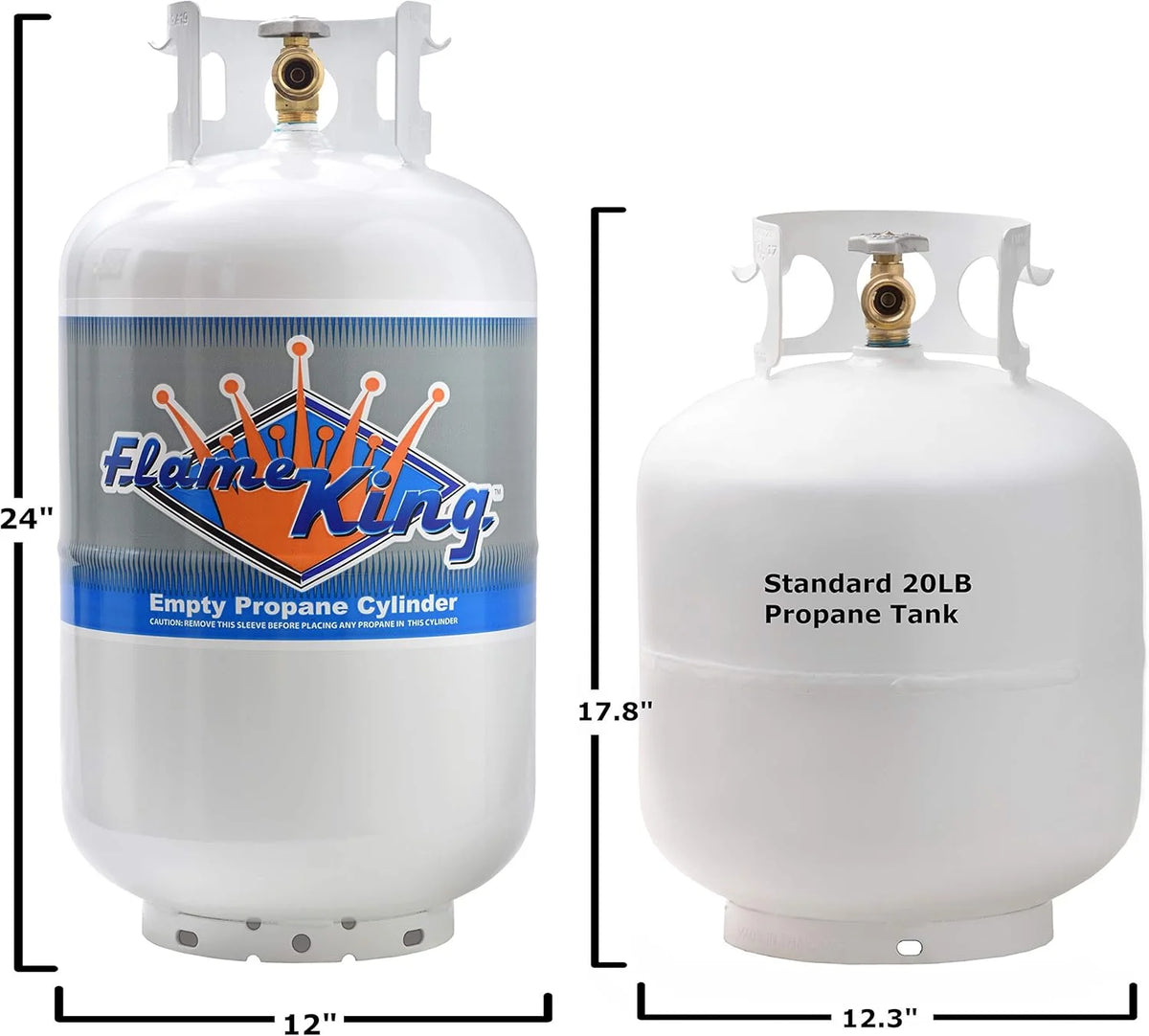 Flame King 30 lb. Propane Tank with Type 1 Overfill Protection Device Valve (Ships Empty)
