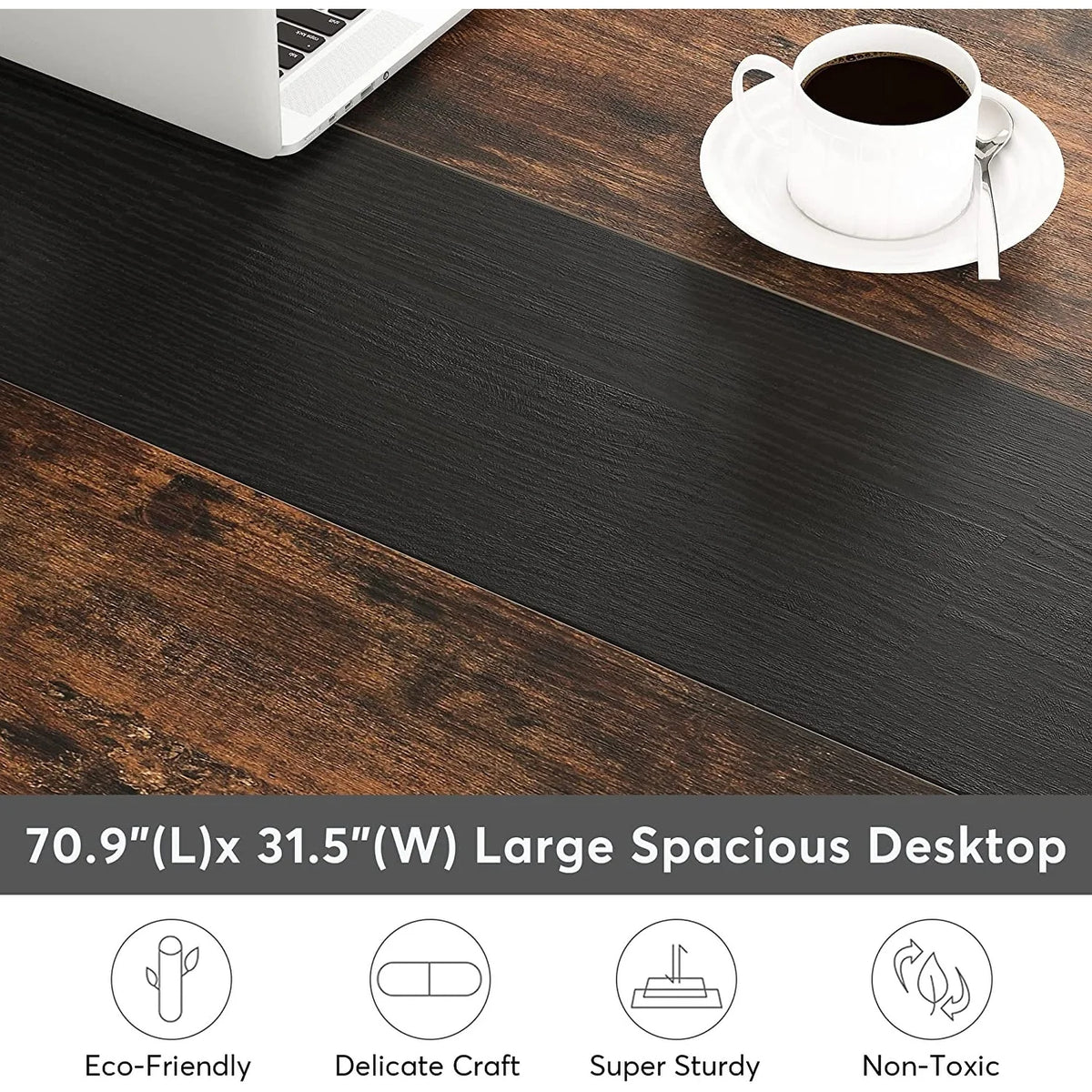 Large Simple Computer Desk Office Computer Table Writing Table for Home Office 63" L x 31.5" W x 29.5" H - Off White