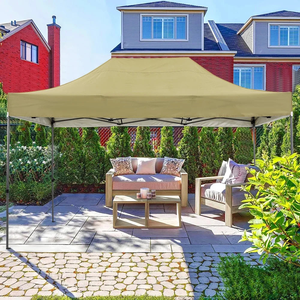 COBIZI 10x10 Heavy Duty Pop-up Canopy Tent for Outside, UPF 50+ Waterproof and Instant Outdoor Shelter, Outdoor Canopy for Beach,Party,Camping with Rope,Stake and Carrying Bag,White(Frame Thickened)