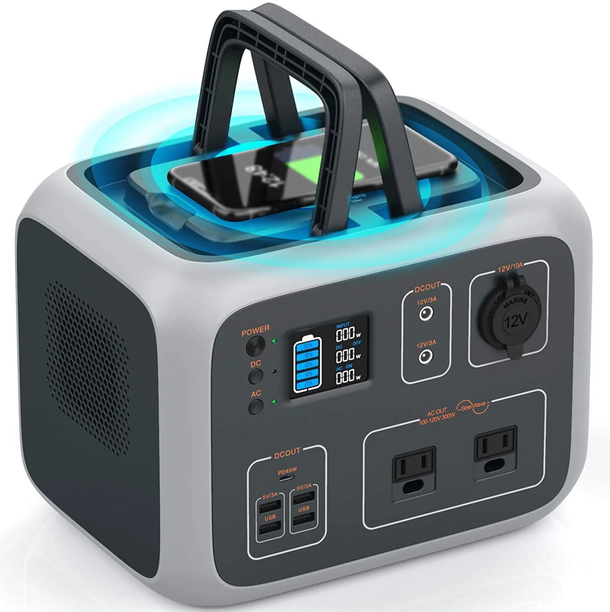 Portable Power Station 500Wh, WattFun Solar Generator