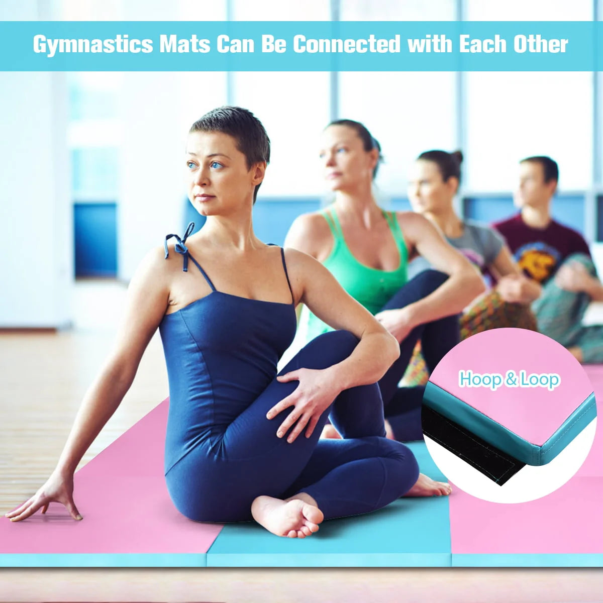 Costway 4' x 10' x 2'' Folding Gymnastics Tumbling Gym Mat Stretching Yoga