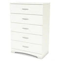 South Shore Step One 5-Drawer Chest - White, Finish - Pure White