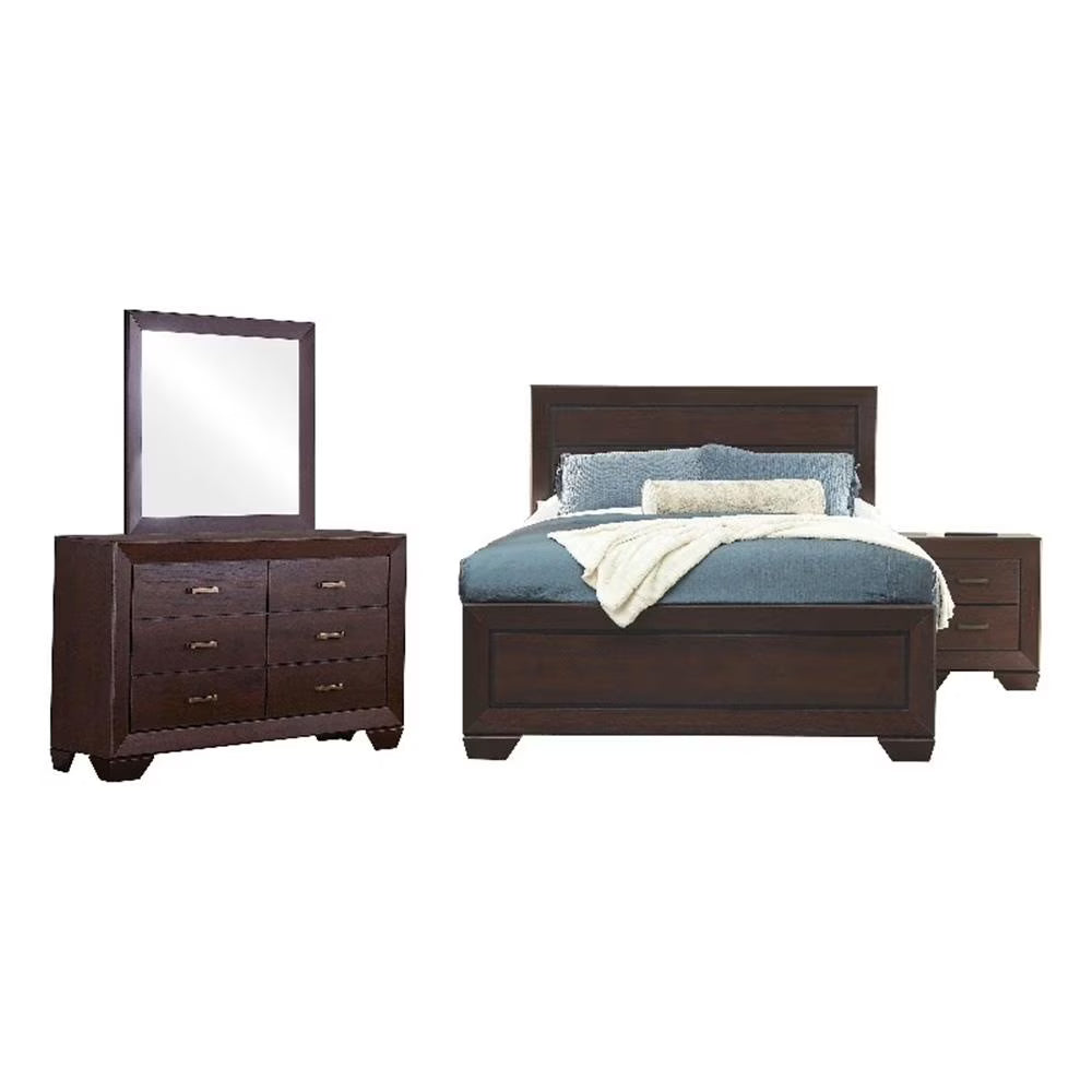 Kauffman Bedroom Set with High Straight Headboard