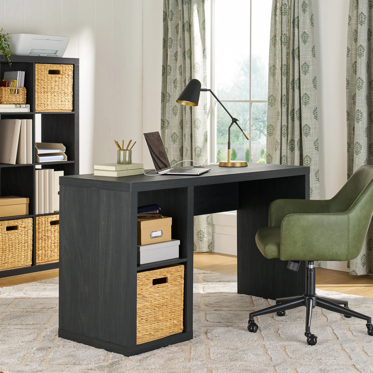 Better Homes & Gardens Cube Storage Office Desk, White Texture
